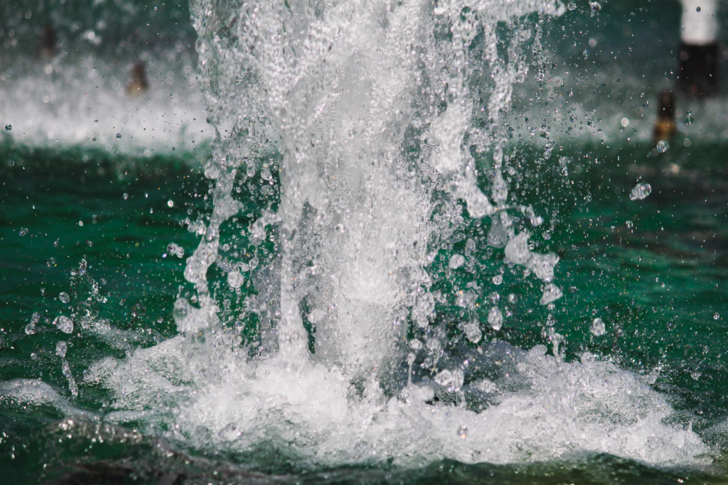 Close-up of bubbling pool water by California Custom Pools