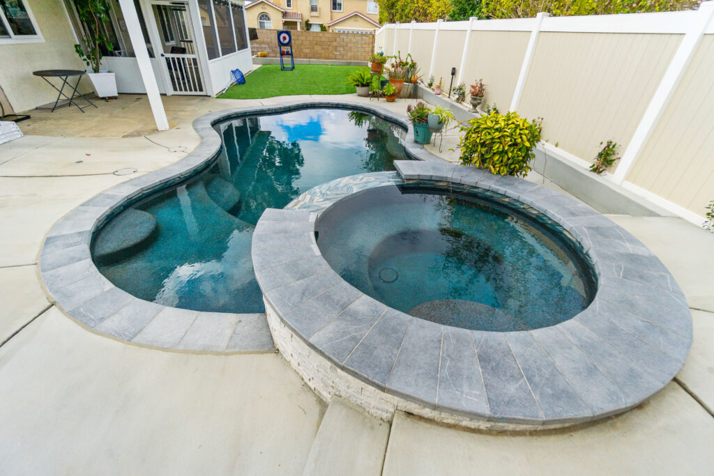 California custom pool with spa